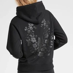 Athleta Marais Lace Hoodie Black Small Athleisure Sweatshirt Limited Edition
